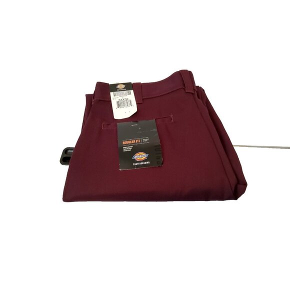 NEW! Dickies SKATEBOARDING Regular Fit Work Pants MAROON 34x32 NWT - Picture 1 of 10